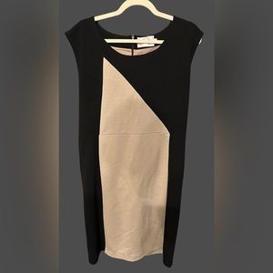 Ruby Belle Size 12 Beige and Black Sleeveless Dress
